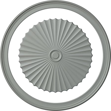 Ekena Millwork 70 1/2-in. OD x 61 3/8-in. ID Ceiling Ring with 47 5/8-in. OD Ceiling Medallion Shakuras Accent Kit CRM70BE48SH
